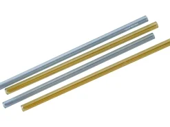 Fackelmann Glastrinkhalme 20 cm Gelb-Blau 4 Stück inkl. Bürste