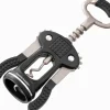 Fackelmann Hebkorkenzieher mit Flaschenöffner 17 cm Schwarz-Grau