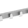 Fackelmann Klebehakenleiste 4-fach Edelstahl 16 cm x 2,6 cm x 1,7 cm Silber