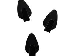 Fackelmann Ovalklebehaken Schwarz 3 Stück 2,8 cm