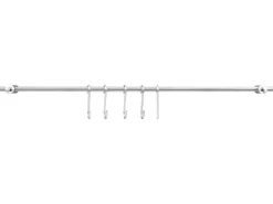 Fackelmann Relingleiste mit 6 Haken 58 cm Silber
