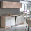 Flex-Well Classic Büroküche Florida 210 cm Weiß-Sonoma Eiche