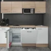 Flex-Well Classic Büroküche Florida 210 cm Weiß-Sonoma Eiche