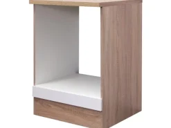 Flex-Well Classic Küchen-Herd-Umbauschrank Florida 60 cm Weiß-Sonoma Eiche