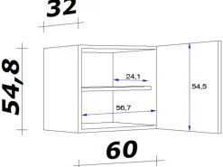 Flex-Well Classic Küchen-Oberschrank Florida 60 cm x 55 cm Sonoma Eiche