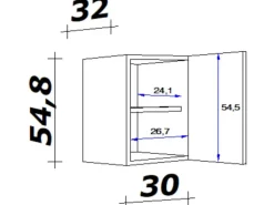 Flex-Well Classic Küchen-Oberschrank Florida 30 cm x 55 cm Sonoma Eiche