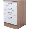 Flex-Well Classic Küchen-Schubkastenschrank Florida 50 cm Weiß-Sonoma Eiche