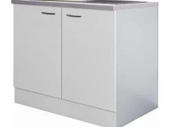 Flex-Well Classic Küchen-Spülenunterschrank Wito 100 cm Weiß
