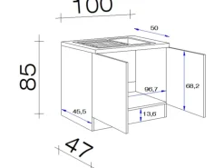 Flex-Well Classic Küchen-Spülenunterschrank Speed 100 cm Weiß