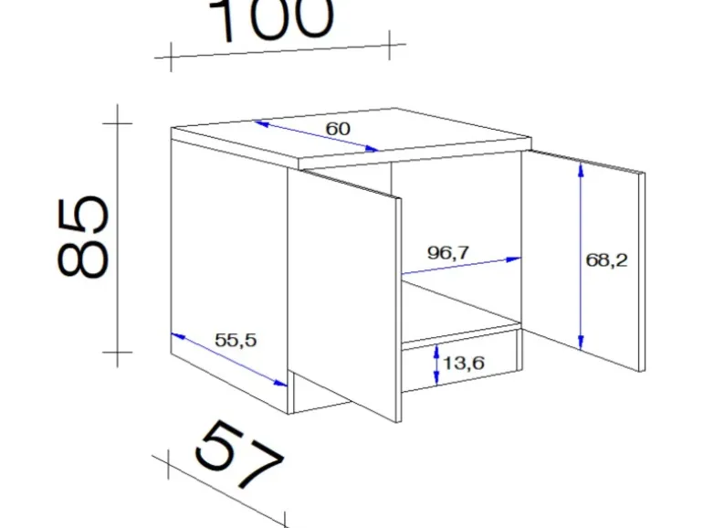 Flex-Well Classic Küchen-Spülenunterschrank Nano 100 cm Buche Nachbildung