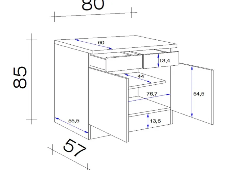 Flex-Well Classic Küchen-Unterschrank Wito 80 cm Weiß