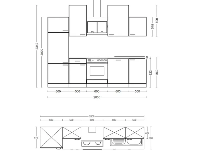 Flex-Well Classic Küchenzeile Wito 280 cm Weiß