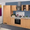 Flex-Well Classic Küchenzeile Nano 300 cm Buche Nachbildung