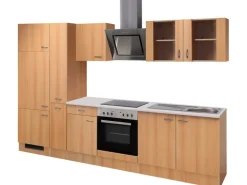 Flex-Well Classic Küchenzeile Nano 300 cm Buche Nachbildung