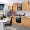 Flex-Well Classic Küchenzeile Nano 280 cm Buche Nachbildung