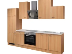 Flex-Well Classic Küchenzeile Nano 280 cm Buche Nachbildung