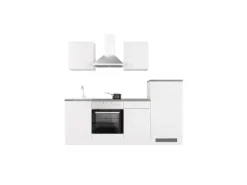 Flex-Well Classic Küchenzeile Lucca 220 cm Weiß matt - Caledonia