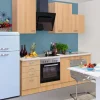 Flex-Well Classic Küchenzeile Nano 220 cm Buche Nachbildung