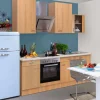 Flex-Well Classic Küchenzeile Nano 220 cm Buche Nachbildung