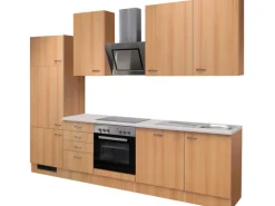 Flex-Well Classic Küchenzeile Nano 280 cm Buche Nachbildung