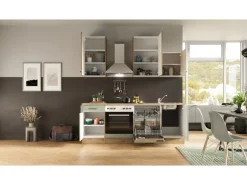 Flex-Well Exclusiv Küche 1701-016 Cara 220 cm Schilfgrün matt - Artisan Eiche