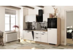 Flex-Well Exclusiv Küche 2327-000 Julia 280 cm Weiß matt-Cosmopolitan Eiche
