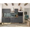 Flex-Well Exclusiv Küche 2320-016 Romeo 280 cm Anthrazit matt-Cosmopolitan Eiche