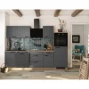 Flex-Well Exclusiv Küche Romeo 280 cm ohne E-Geräte Anthrazit matt-Cosmopolitan