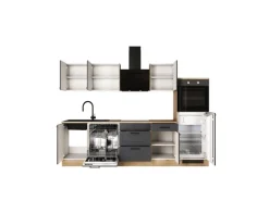Flex-Well Exclusiv Küche Romeo 280 cm ohne E-Geräte Anthrazit matt-Cosmopolitan