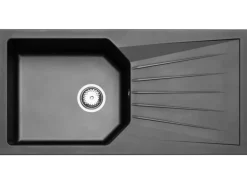 Flex-Well Exclusiv Küche 1701-017sWs Lund 220 cm Lichtgrau glänzend-Rauchgrau