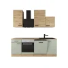 Flex-Well Exclusiv Küche 1701-017sWS Cara 220 cm Schilfgrün matt - Artisan Eiche