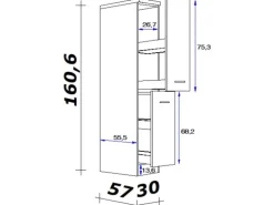 Flex-Well Exclusiv Küchen-Apothekerschrank Morena 30cm Basaltgrau-San Remo