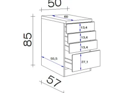 Flex-Well Exclusiv Küchen-Auszugschrank Morena 50cm  Basaltgr.-San Remo