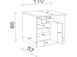 Flex-Well Exclusiv Küchen-Eck-Unterschrank Vintea 110x60cm Magnolie-Lancelot Oak
