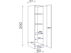 Flex-Well Exclusiv Küchen-Geschirrschrank Joelina 50 cm Weiß