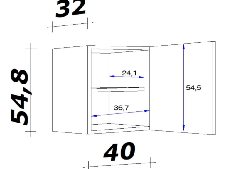 Flex-Well Exclusiv Küchen-Hängeschrank Lara 40 cm Anthrazit-San Remo Eiche