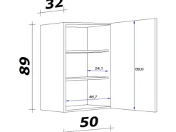 Flex-Well Exclusiv Küchen-Hängeschrank groß Joelina 50 x 89 cm Weiß