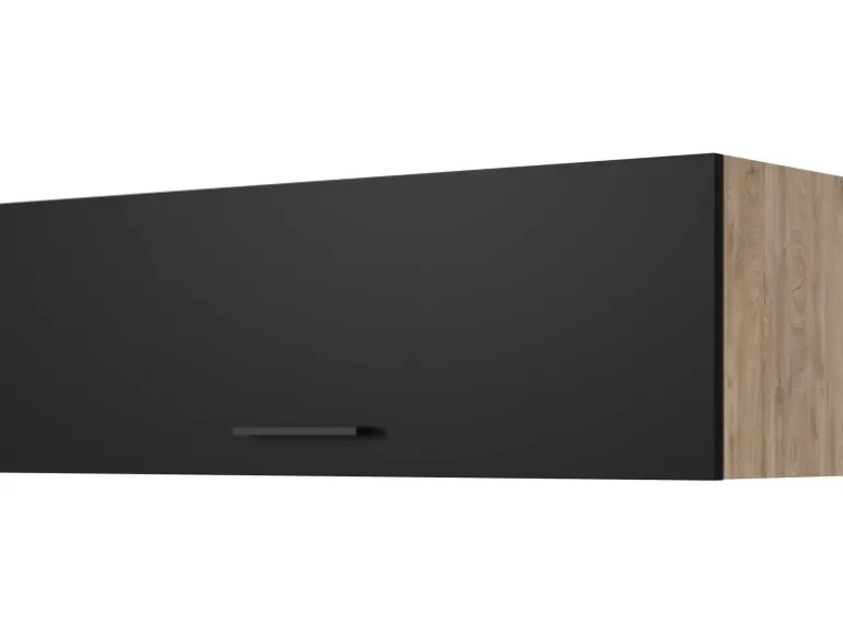 Flex-Well Exclusiv Küchen-Kurz-Oberschrank Capri 100x32cm Schwarz-Endgrain Oak