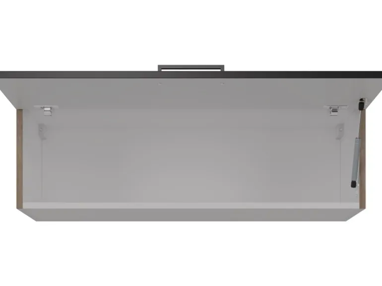 Flex-Well Exclusiv Küchen-Kurz-Oberschrank Capri 100x32cm Schwarz-Endgrain Oak