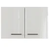 Flex-Well Exclusiv Küchen-Oberschrank Lund 80x55cm Lichtgrau glänzend-Rauchgrau
