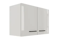 Flex-Well Exclusiv Küchen-Oberschrank Lund 80x55cm Lichtgrau glänzend-Rauchgrau