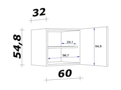 Flex-Well Exclusiv Küchen-Oberschrank Cara 60x 55cm Artisan Eiche Nachbildung