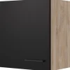 Flex-Well Exclusiv Küchen-Oberschrank Capri 50x 55cm Schwarz Matt-Endgrain Oak