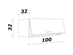 Flex-Well Exclusiv Küchen-Oberschrank Cara 100x32cm Artisan Eiche Nachbildung
