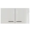 Flex-Well Exclusiv Küchen-Oberschrank Lund 100x55cm Lichtgrau glänzend-Rauchgrau