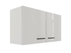 Flex-Well Exclusiv Küchen-Oberschrank Lund 100x55cm Lichtgrau glänzend-Rauchgrau