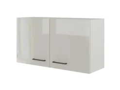 Flex-Well Exclusiv Küchen-Oberschrank Lund 100x55cm Lichtgrau glänzend-Rauchgrau