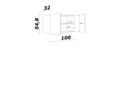 Flex-Well Exclusiv Küchen-Oberschrank Lund 100x55cm Lichtgrau glänzend-Rauchgrau