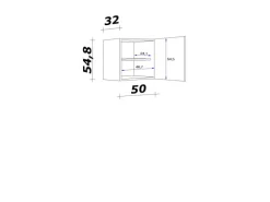 Flex-Well Exclusiv Küchen-Oberschrank Lund 50x55cm Lichtgrau glänzend-Rauchgrau