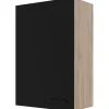 Flex-Well Exclusiv Küchen-Oberschrank Capri 60x 89cm Schwarz Matt-Endgrain Oak